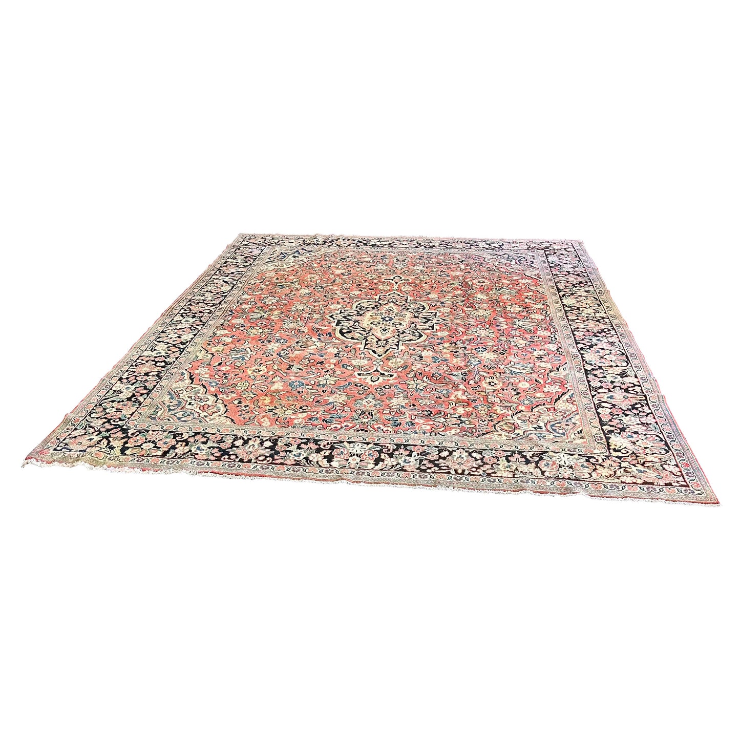 Antique Large Persian Mahal Design Wool and Cotton Rug, Early 20th Century