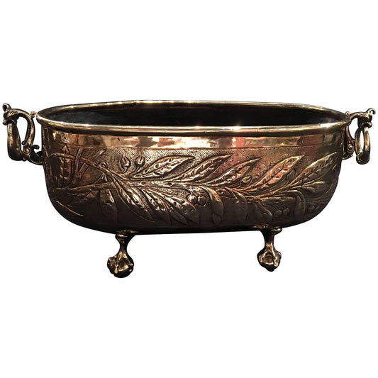 French Polished Brass Oval Jardini�re or Planter, 19th Century