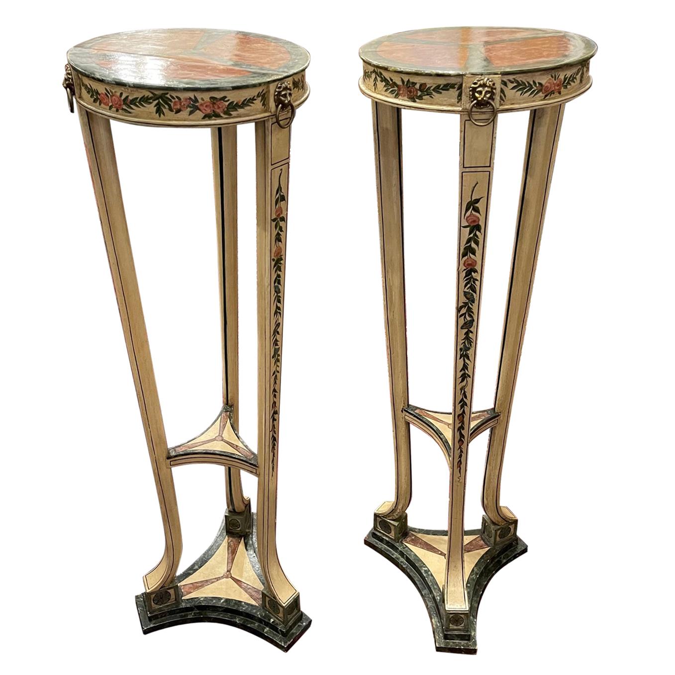 Pair of Torch�re or Pedestals Painted, George III, circa 1800