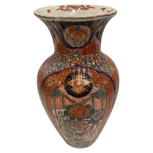 Fluted Japanese Imari Vase, 19th Century