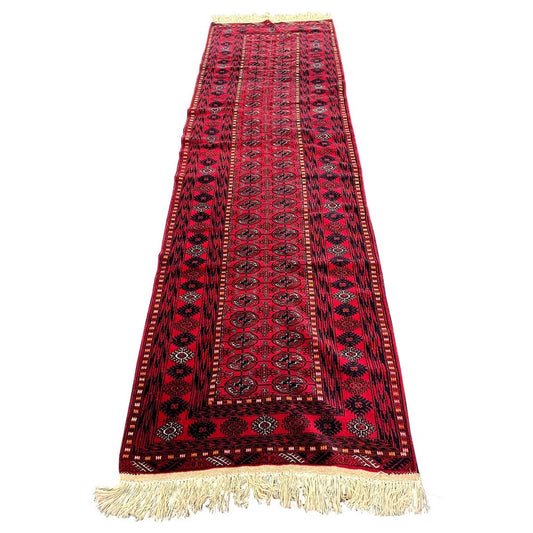 Afghanistani Bokara Design Wool and Cotton Runner, 21st Century