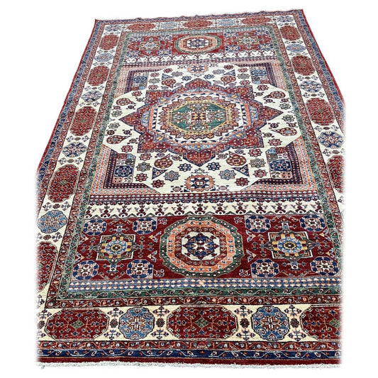 Pakistani Kazak Design Hand Knotted Rug, Mid 20th Century