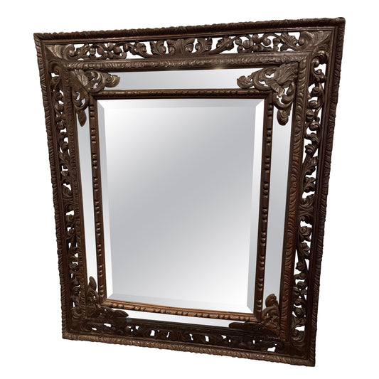 English Horizontal or Vertical Oak Mirror, 19th Century 