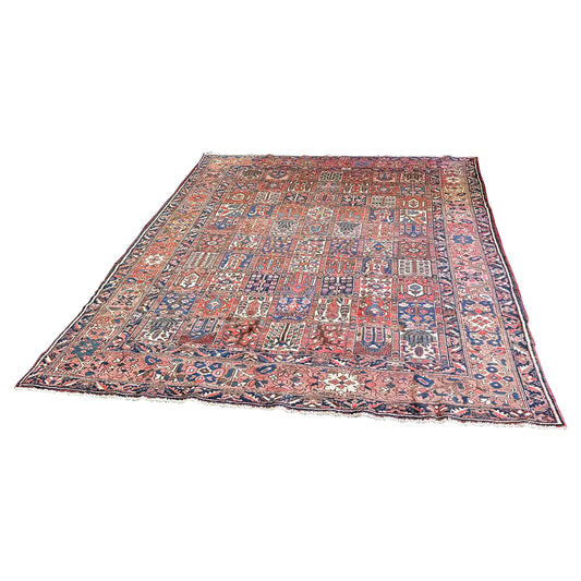 Large Persian Bakhtiar Design Wool and Cotton Rug, Mid 20th Century