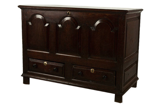 Welsh Oak Blanket Chest with Two Drawers, 18th Century