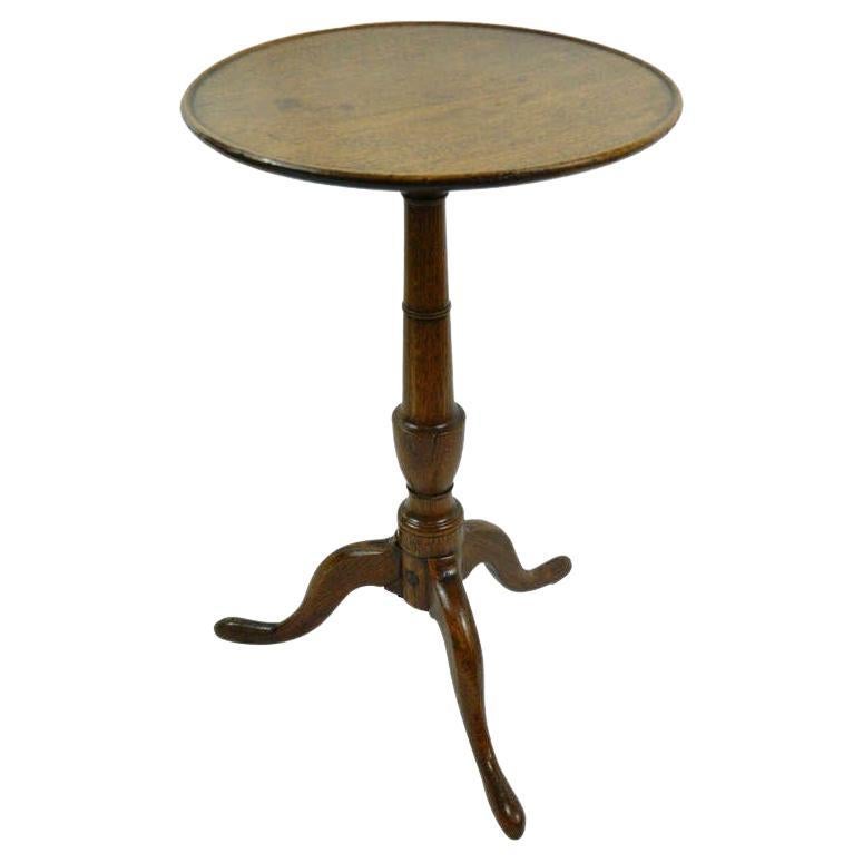 George III Oak Candle Stand, Late 18th Century