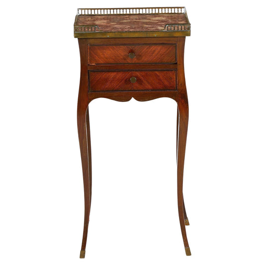 Louis XV Style Side Table Rouge Modeled Marble Top, 19th Century