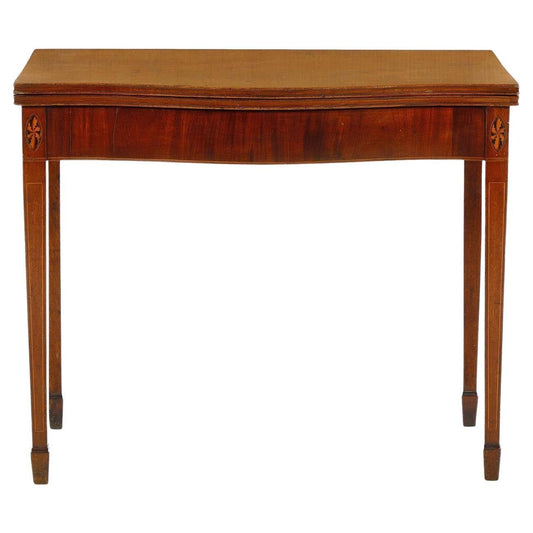 Sheraton Mahogany Games Table Serpentine Front, Circa 1800