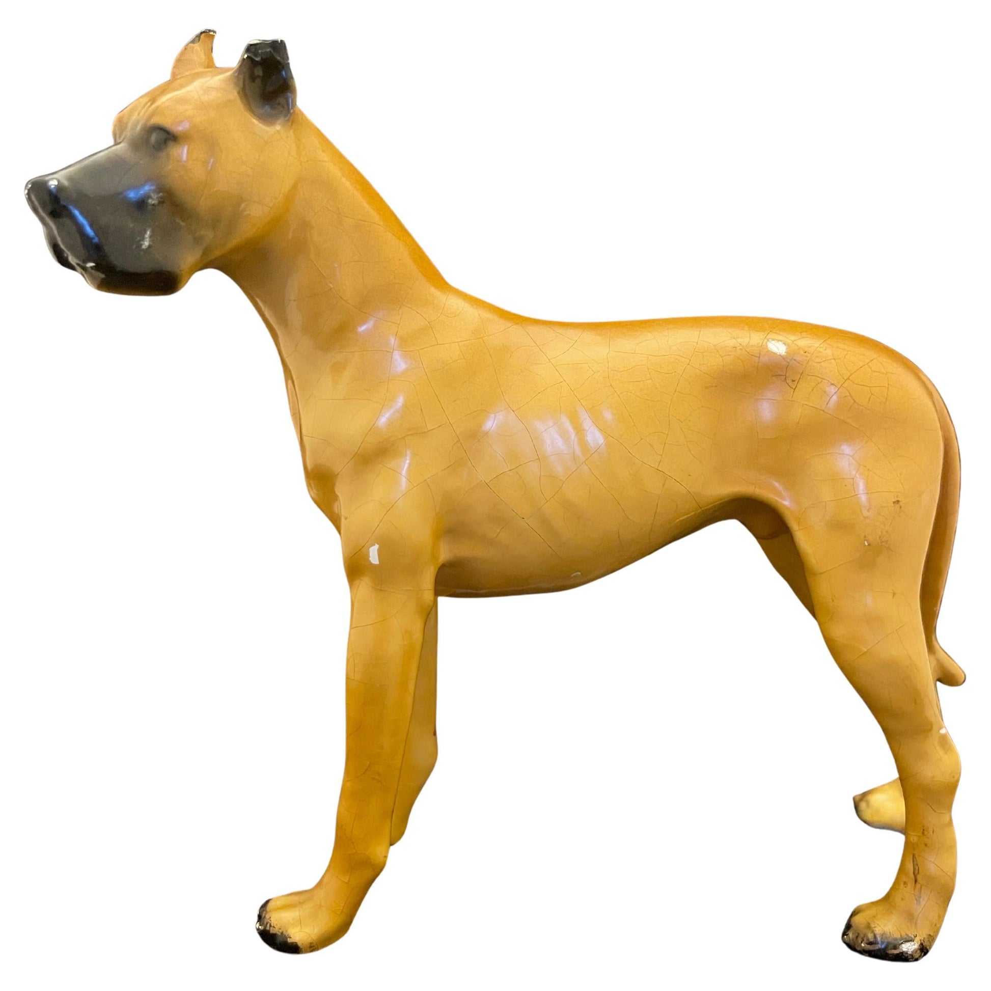 English Porcelain Figure of a Great Dane Dog, Early 20th Century